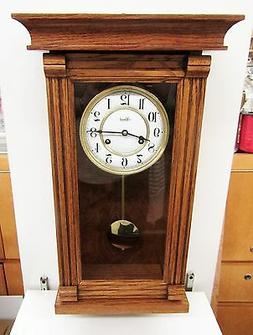 STONEYBROOK SOLID OAK  WALL CLOCK "OAKVILLE" WITH A DOUBLE B