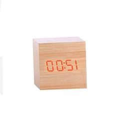 Multicolor Sounds Control Wooden Clock Wood Digital Desk Ala