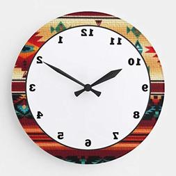 Large Decorative Wooden Quartz Silent Clock 14 Inches Home C