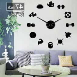 Sports Gym Equipment DIY Wall Art Stickers Fitness Dumbbell 