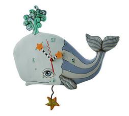 Spouting Off Blue / Gray Whale Pendulum Clock