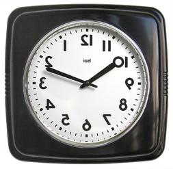 BAI Square Retro Wall Clock, Black