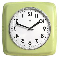 BAI Square Retro Wall Clock, Chartreuse