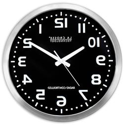 La Crosse Technology 16 Inch Stainless Steel Atomic Clock, B