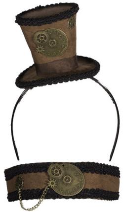 And Gears Mini Top Hat Headband And Choker Set