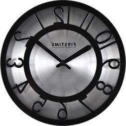 Steel Clock Art Wall on Decorative Black FirsTime Round in H