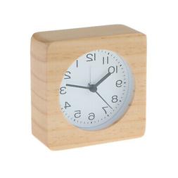 Student Wood Mute Non Ticking Bed Alarm Clock For Bedroom
