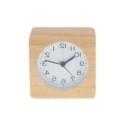 Student Wood Mute Non Ticking Bed Alarm Digital Clock for Be
