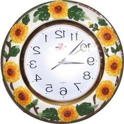 Sunflower embossed Ceramic Wall Clock