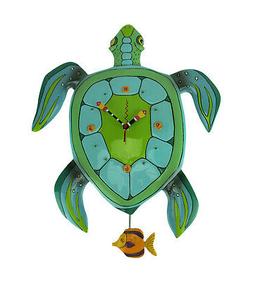 Allen Designs Sup Daddy? Sea Turtle Pendulum Wall Clock Larg