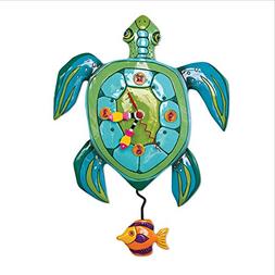 Allen Designs "Sup Dude? Whimsical Turtle Pendulum Wall Cloc