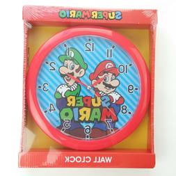 Nintendo Super Mario Bros and Luigi Children Red Wall Clock 