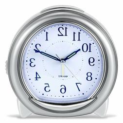 BonyTek Super Silent Desk Alarm Clock, Quartz Alarm Clock wi