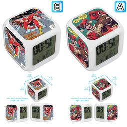 The Flash Deadpool Harley Quinn Alarm Digital Clock LED Ligh