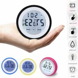 Thermometer Time Clock With Backlight Temperature Gauge Humi