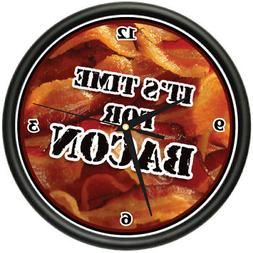 TIME FOR BACON Wall Clock kitchen diner decor funny gift
