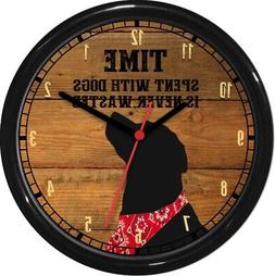 Time With Dogs Well Spent 10" Wall Clock dog  Best Friend Wo