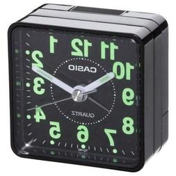Casio TQ-140-1EF TQ140 black travel quartz alarm clock Illum