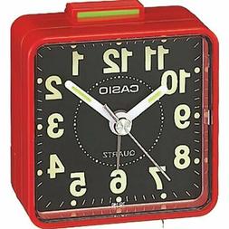 Casio TQ140-4D Black Dial Easy Reader Red Table Top Travel A