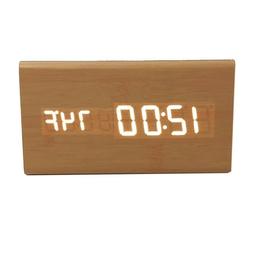 Triangle Modern Wood Digital LED Alarm clock for office, des