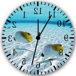 Tropical Ocean Fish wall Clock 10" will be nice Gift and Roo