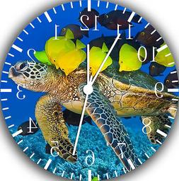 Tropical Ocean Turtle Fish wall Clock 10" will be nice Gift 