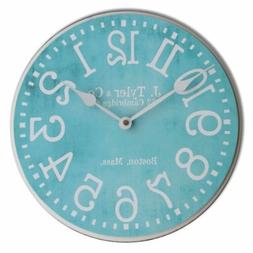 Turquoise Silent Wall Clock  Handmade  Wall Craft For Home D