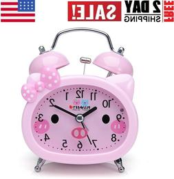 Twin Bell Alarm Clock for Kids, Cartoon Quartz Loud Alarm Cl