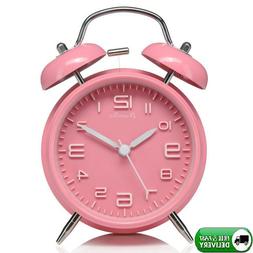 Twin Bell Alarm Clock With Backlight Non Ticking & Silent Fo