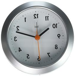 BAI Twister Desk/Wall Clock, Futura Satin Silver