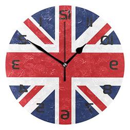Dozili UK Flag Union Jack British Flag Decorative Wooden Rou