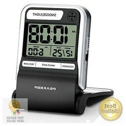 Peakeep Ultra Compact Battery Travel Alarm Clock with Calend