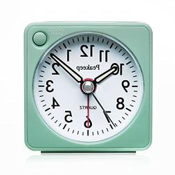 Ultra Small, Peakeep Battery Travel Alarm Clock with Snooze 