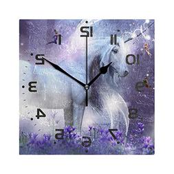 Naanle Unicorn Fairy Magic Sparkle Purple Flower Forest Roun