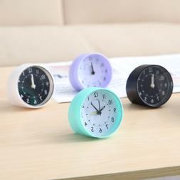 Unique Simple Mini Round Alarm Clock Snooze For Kids Room Mo