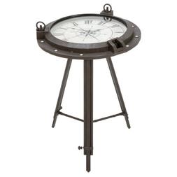Urban Designs Industrial Porthole Metal Round Clock Coffee a