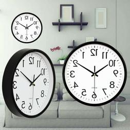 US 10" Silent Sweep Wall Clock Round Quartz Home Decor Digit
