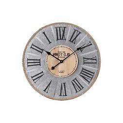 UTC57504 Metal Round Wall Clock with Roman Numeral Digits an
