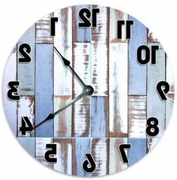 VERTICAL BEACH BOARDS Clock - Large 10.5" Wall Clock - 2055