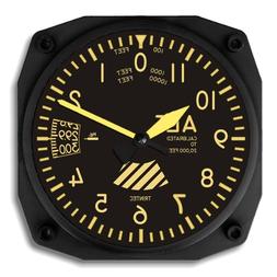 Trintec Vintage Altimeter Altitude Wall Clock 6.5 Square 906