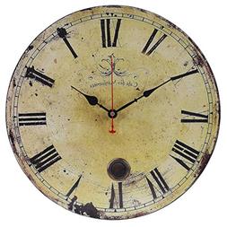 Old Oak 16-Inch Vintage Large Decorative Wall Clock Silent N