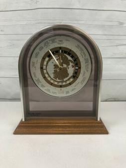 VINTAGE VERICHRON GMT WORLD TIME QUARTZ MANTEL CLOCK RED ARR
