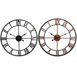 Vintage Large Outdoor Metal Wall Clock Giant Roman Numeral R