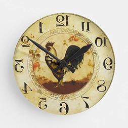 Moonluna Vintage Rooster Wooden Wall Clock for Living Room B