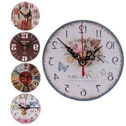 Vintage Style Non-Ticking Silent Antique Wood Wall Clock for