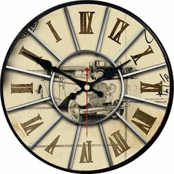 Vintage Wall Clock Design Silent Room Decoration Home Decor 