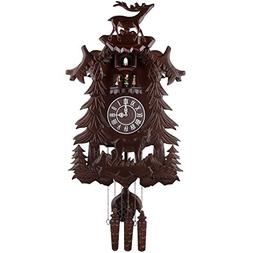 Vivid Large Deer Handcrafted Wood Cuckoo Clock with 4 Dancer