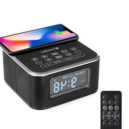 InstaBox W33 Wireless Charging Alarm Clock Radio, Work with 