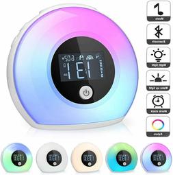 Wake Up Light Bluetooth Speaker, Table Lamp Alarm Clock, Nig