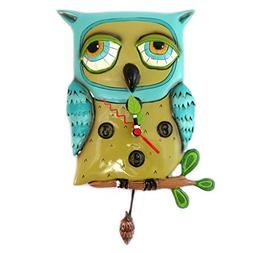 Wall clock 'Allen Designs'blue owl - 30x17 cm .